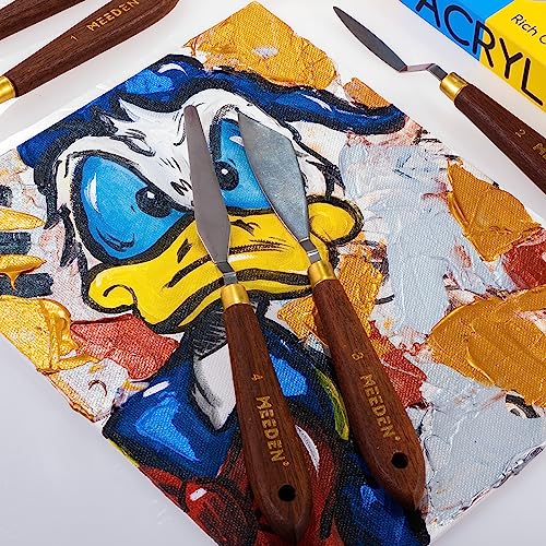 5 Pieces Painting Knife Set Versatile Stainless Steel Spatula Palette Knife Oil Painting Accessories Mixing Scraper for Oil (5 Count)