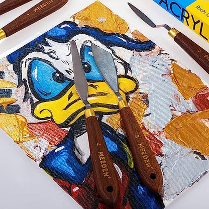 5 Pieces Painting Knife Set Versatile Stainless Steel Spatula Palette Knife Oil Painting Accessories Mixing Scraper for Oil (5 Count)