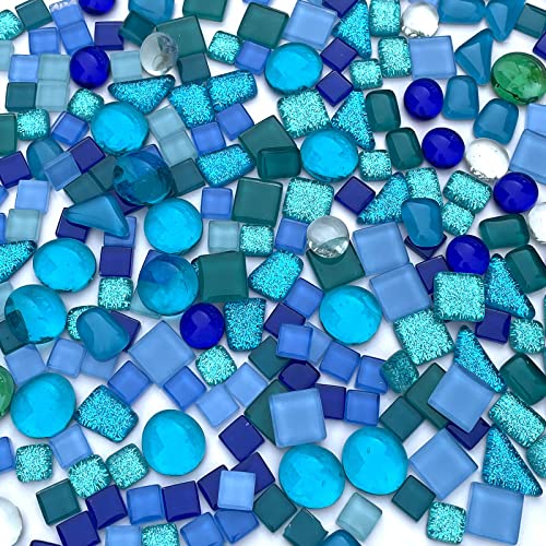 Assorted Blue Irregular Crystal Mosaic Tiles (9 Ounce)
