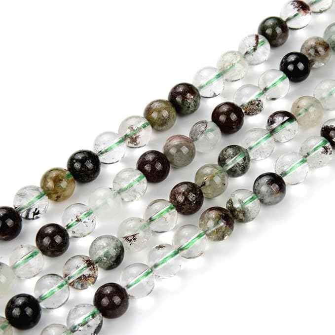 120pcs Adabele Natural Green Phantom Crystal Quartz Healing Gemstone 6mm Round Loose Beads Gem Stone Spacer for DIY Craft Jewelry Making GE7-6