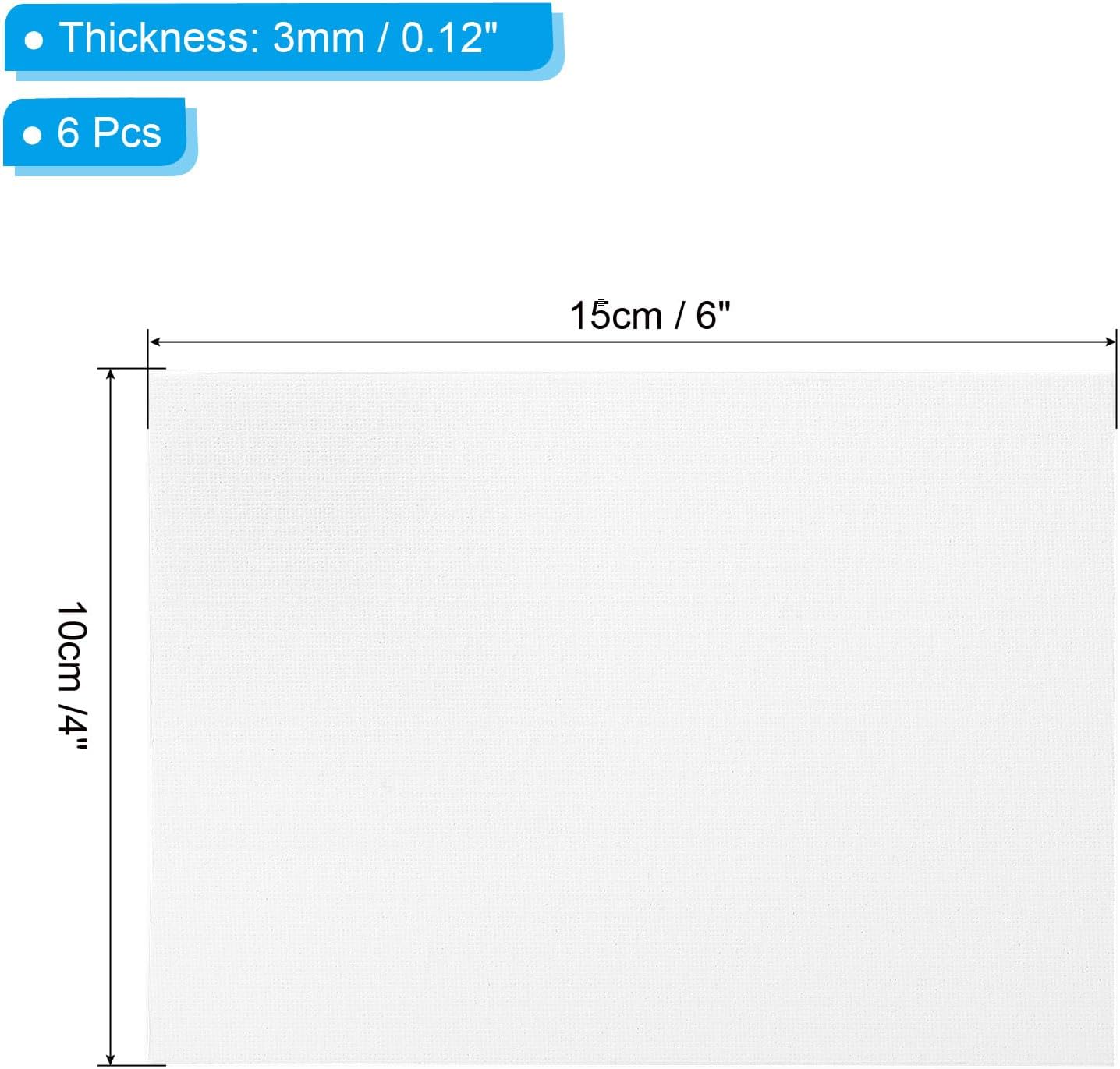PATIKIL 4x6 Canvas Boards for Painting, 6 Pack 100% Cotton Square Triple Primed Stretched Blank Art Canvas Panel Bulk Thin for Acrylic, Oil, Tempera Paints, White