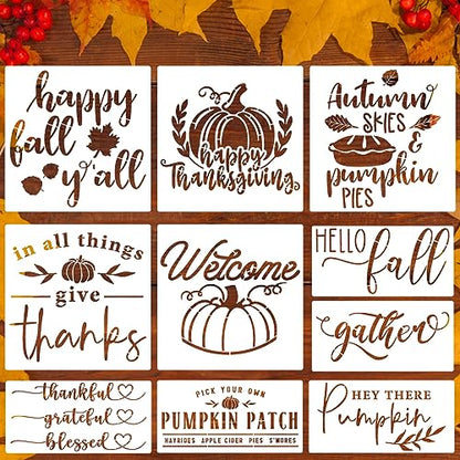 Fall Stencils for Painting 12" Fall Stencils for Door Mats (10 Count)