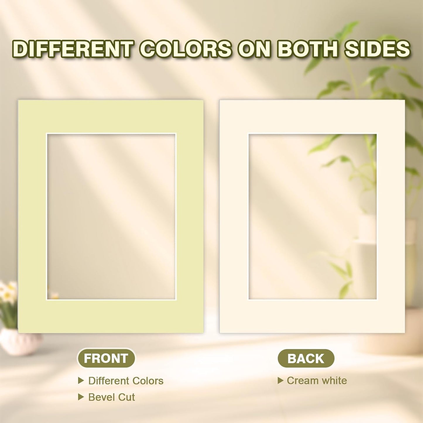 Egofine 14 Packs Picture Frame Mats, 11x14 Picture Mats for 8x10 Photos, Acid-Free Mixed Colors Pre-Cut Photo Board for Photos, Prints, Artworks