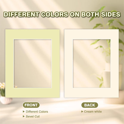 Egofine 14 Packs Picture Frame Mats, 11x14 Picture Mats for 8x10 Photos, Acid-Free Mixed Colors Pre-Cut Photo Board for Photos, Prints, Artworks