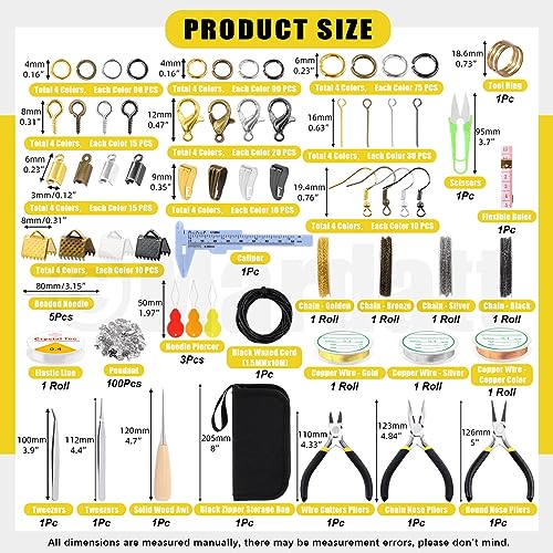 1587Pcs Jewelry Making Supplies Kit Includes Jewelry Pliers (1587 Count)
