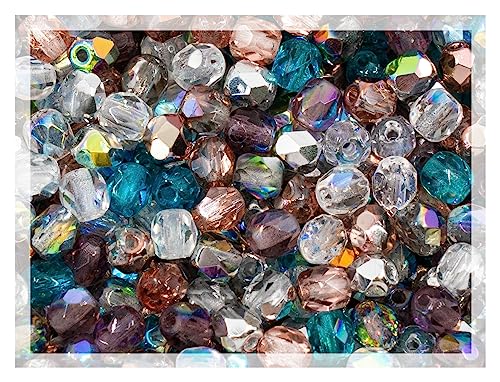 1.76oz Faceted Fire Polished Round Glass Beads 4mm (550 Count)