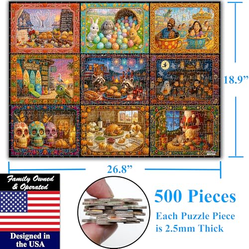 Holiday Collage 500 Pieces Very Large Pieces Jigsaw Puzzle