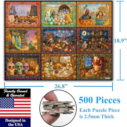 Holiday Collage 500 Pieces Very Large Pieces Jigsaw Puzzle