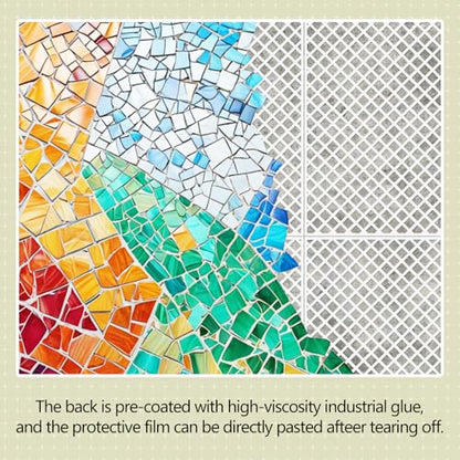 24 Pcs Mosaic Grid Tile Mesh with Adhesive Backing (24 Count)