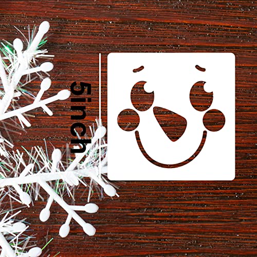 Snowman Face Stencils for Crafts Reusable 5" Christmas Stencils (20 Count)