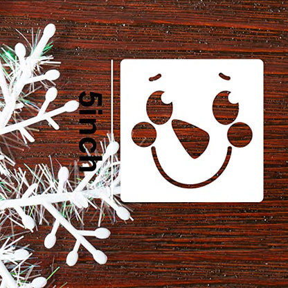 Snowman Face Stencils for Crafts Reusable 5" Christmas Stencils (20 Count)