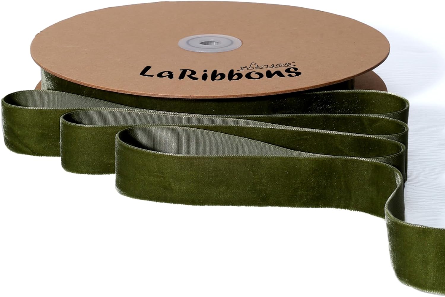 LaRibbons Thin Velvet Ribbon 1 Inch x 25 Yards, Moss Green Velvet Ribbon for Christmas Tree, Gift Wrapping, Wreath Bow, Outdoor Decoration - Crafty Corner