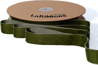 LaRibbons Thin Velvet Ribbon 1 Inch x 25 Yards, Moss Green Velvet Ribbon for Christmas Tree, Gift Wrapping, Wreath Bow, Outdoor Decoration - Crafty Corner