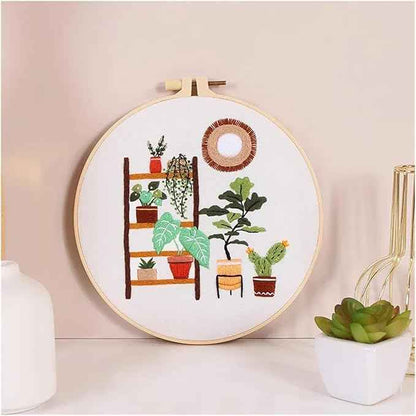 Act Iron Embroidery Starter Kit Leisure Life Series Starter for Adult Stamped Pattern with Instructions Crafts for Adults(C7)