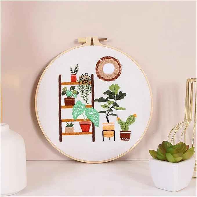 BlingBling5 Embroidery Kits for Adults Leisure Life Series Starter for Adult Stamped Pattern with Instructions Punch Needle Kit(C7)