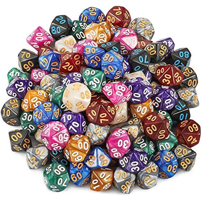100pcs D% Dice Set for Dungeon and Dragons (100 Count)