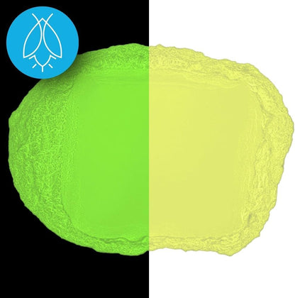 Glow in The Dark Pigment Powder - Neutral and Fluorescent Color for Art Painting, Fine Art, Nail Art Paint, and DIY Crafts - Long Lasting, 10+ Color Options - Fluorescent Yellow - (12 Grams)