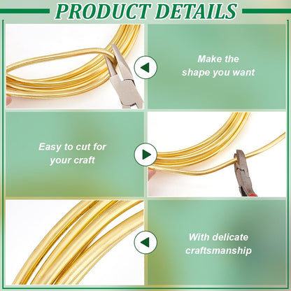 BENECREAT 9.84 Feet Bare Solid Brass Wire, 6 Gauge Round Soft Brass Wire Pure Brass Wire for Jewelry Making Craft Gem Wrapping