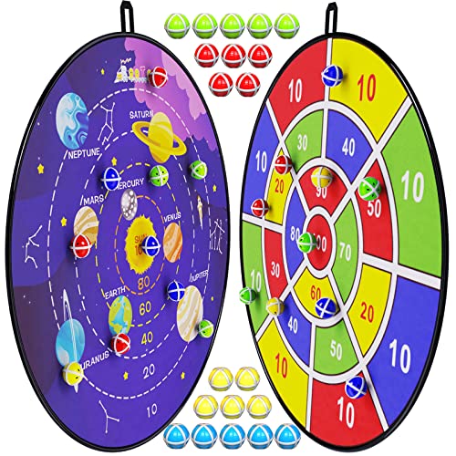 2 Pack 29" Large Dart Board Game Set with 20 Sticky Balls (2 Count)