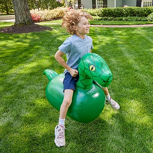Hop N Go Inflatable Dino Riding Bouncy Hopping Toys for Kids Ages 5+
