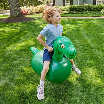 Hop N Go Inflatable Dino Riding Bouncy Hopping Toys for Kids Ages 5+