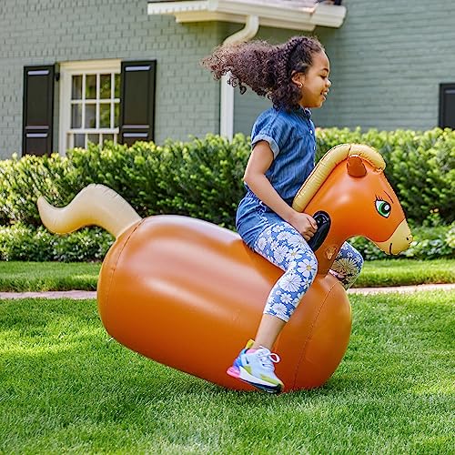 Hop N Go Inflatable Riding Bouncy Horse Hopping Toys for Kids Ages 5+