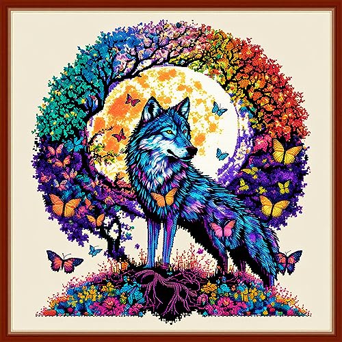 Stamped Cross Stitch Kits Full Range of Embroidery Patterns Starter Kits for Beginners Adult DIY Cross Stitches Needlepoint Kits 11CT