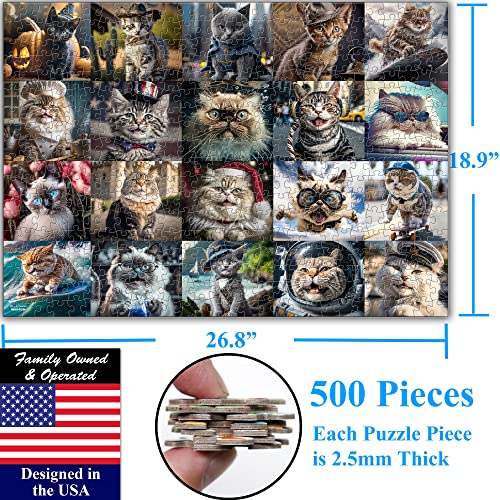 Cute Cats 500 Pieces Jigsaw Puzzle Featuring Large Pieces & heartwarming Kittens. for Adults