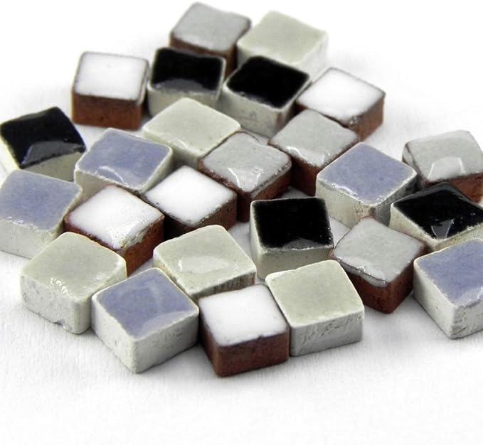 1000 Units Moroccan Tiles for DIY Mosaic Artwork Home Decoration 0.19inch 5mm Mix Black White, MXNB