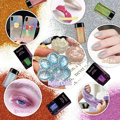 Holographic Ultra Fine Glitter Powder Metallic Resin Glitter 2.11 Oz