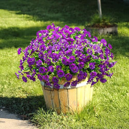 Artificial Flowers Fake Plants for Outdoors Decoration (12 Count)