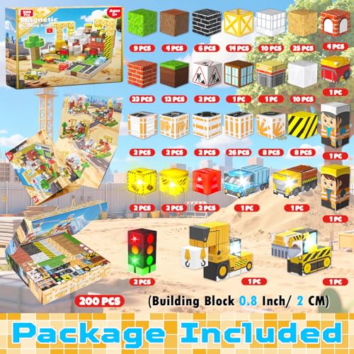 200PCS Light Up Magnetic Blocks