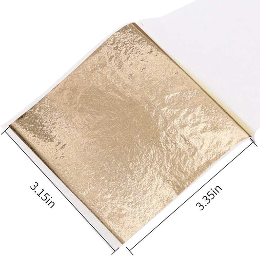 600Pcs KINNO Gold Leaf Sheets, Metal Leaf for Home, Wall, Frame, Ceiling, Furniture Decoration, 6 Colors 3.15 by 3.35 Inch