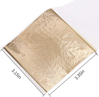 600Pcs KINNO Gold Leaf Sheets, Metal Leaf for Home, Wall, Frame, Ceiling, Furniture Decoration, 6 Colors 3.15 by 3.35 Inch