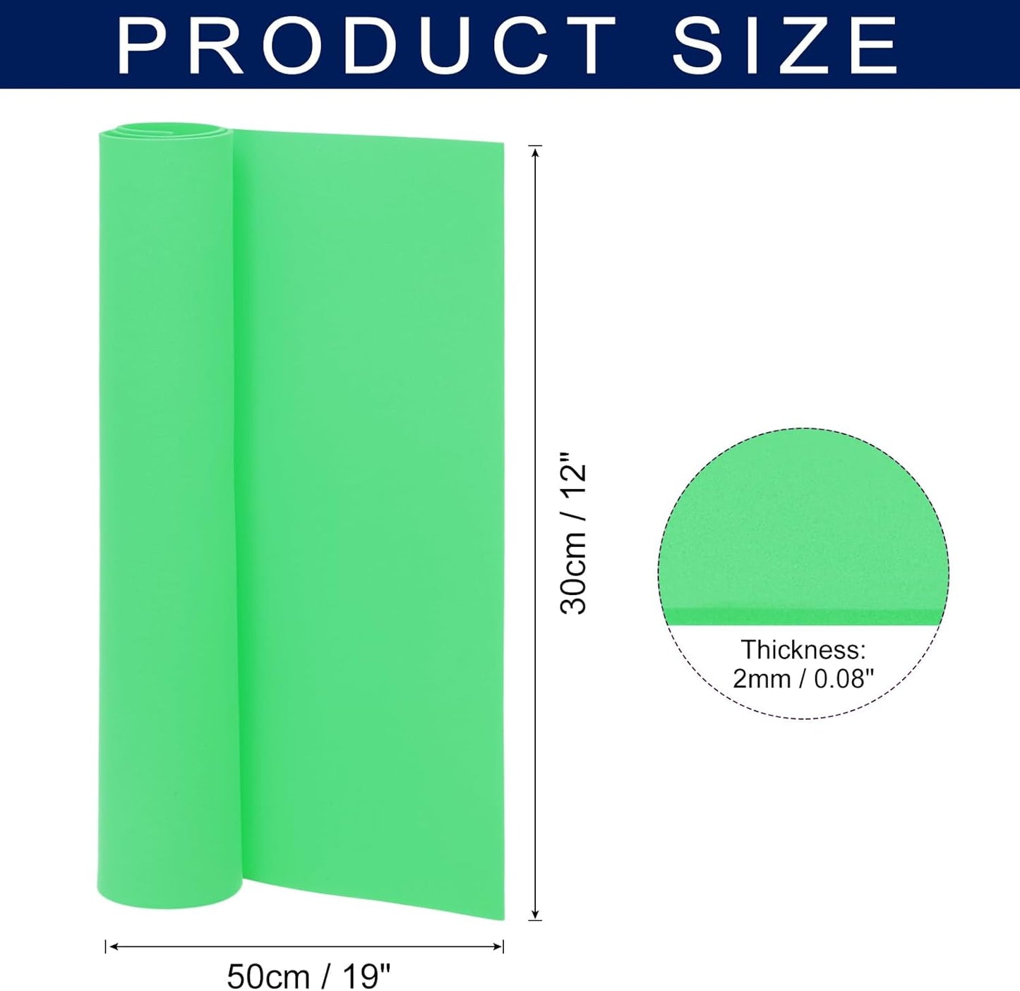 MECCANIXITY Foam Sheets Crafts 19x12 Inch 2mm EVA Craft Foam Paper Foam Sheets for Crafts Projects DIY Cosplay Modeling, Green