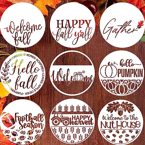 Fall Stencils Painting on Wood 12" Fall Stencils for Crafts Reusable (9 Count)