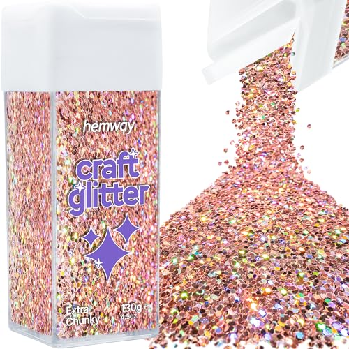 Craft Glitter Shaker Rose Gold Holographic 130g Extra Chunky (3.8 Ounce)