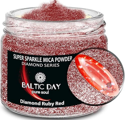 Sparkle Mica Powder [ Diamond Ruby Red ] (2 Ounce)
