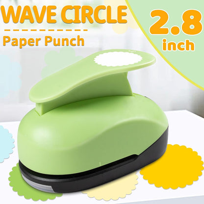 Scalloped Circle Punch, Scalloped Circle Paper Punch, ScallopedHole Punches, Wave Circles Craft Punches, 2.8 Inch Hole Puncher Shape, Wave Circles Puncher for Paper Crafts Scrapbook Card Making - Crafty Corner