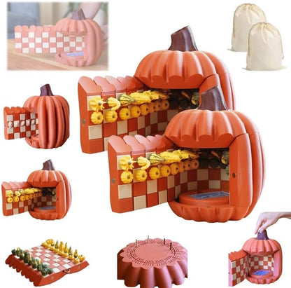 Pumpkin Game Set: Magnetic Chess Checkers, Dice Tower, Cribbage, Card Holder, Forgecore Gourd Games, Gourd Gambit Pumpkin Chess Expansion Pack, 3D Printing Portable Adult Pumpkins Board Game Set(2#2)
