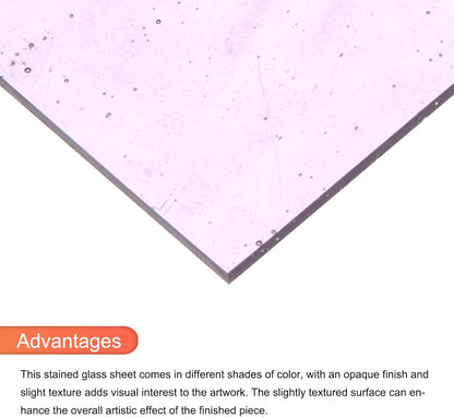 MECCANIXITY 2 Pcs Stained Glass Sheet Mosaic Tile 7.9 Inch x 5.9 Inch Purple Color Stained Glass Sheets for Crafts DIY Art Project