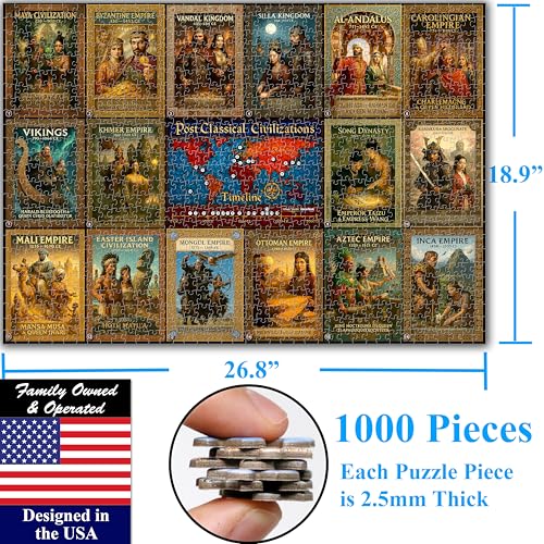 Colorful Post Classical Civilization 1000 Pieces Large Format Jigsaw Puzzle