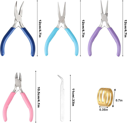 4 Pack Jewelry Making Pliers Tools Set, Jewelry Making Needle Nose Chain Nose Round Bent Pliers Wire Cutter for Bracelet Beading DIY Craft Jewelry Making Supplies - Crafty Corner