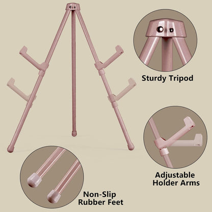 14" High Tabletop Instant Display Easel, Small Desktop Steel Easel Stand with Adjustable Holders for Paintings, Posters and Store Signs(Champagne, 1Pack)