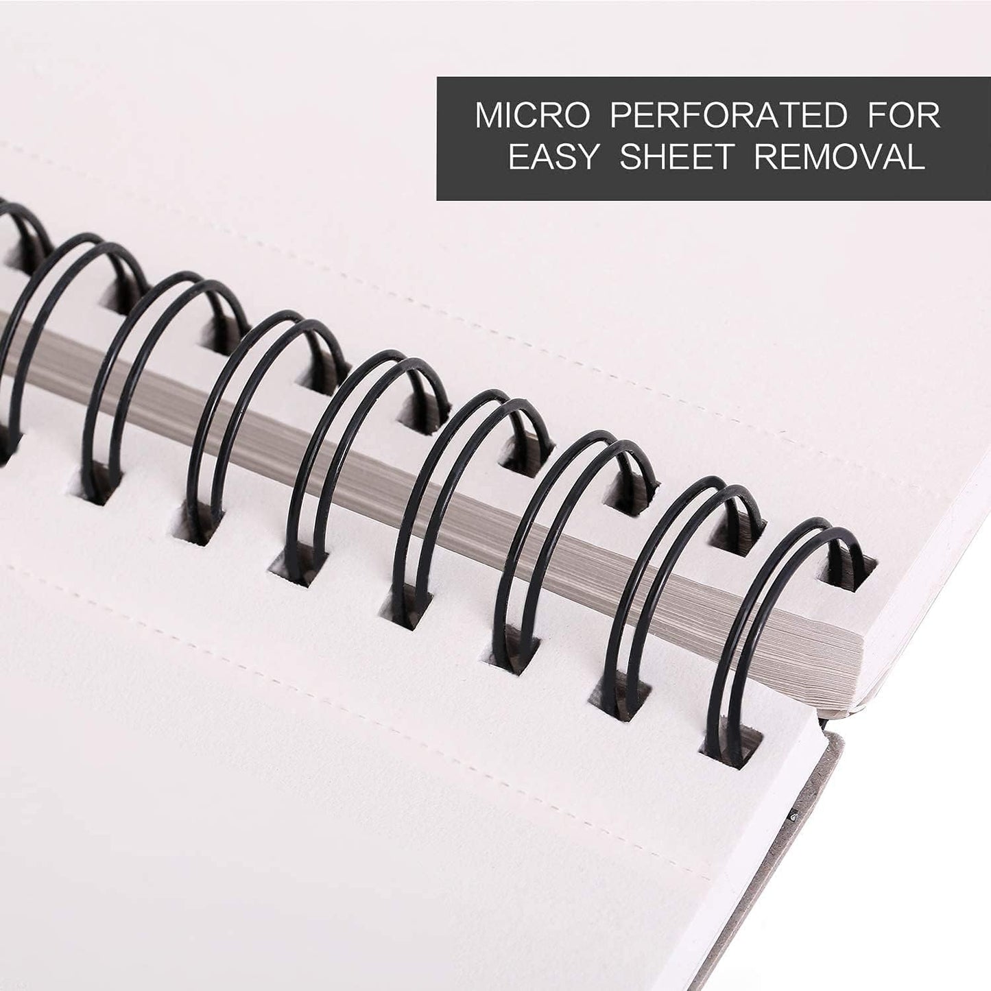 Bachmore 8.5"x11" Hardbound Sketchbook, Left Spiral Sketch Pad with Hardcover, Perforated and Durable Acid Free Drawing Paper, Ideal Art for Kids & Adults, Artist Pro & Amateurs - Crafty Corner