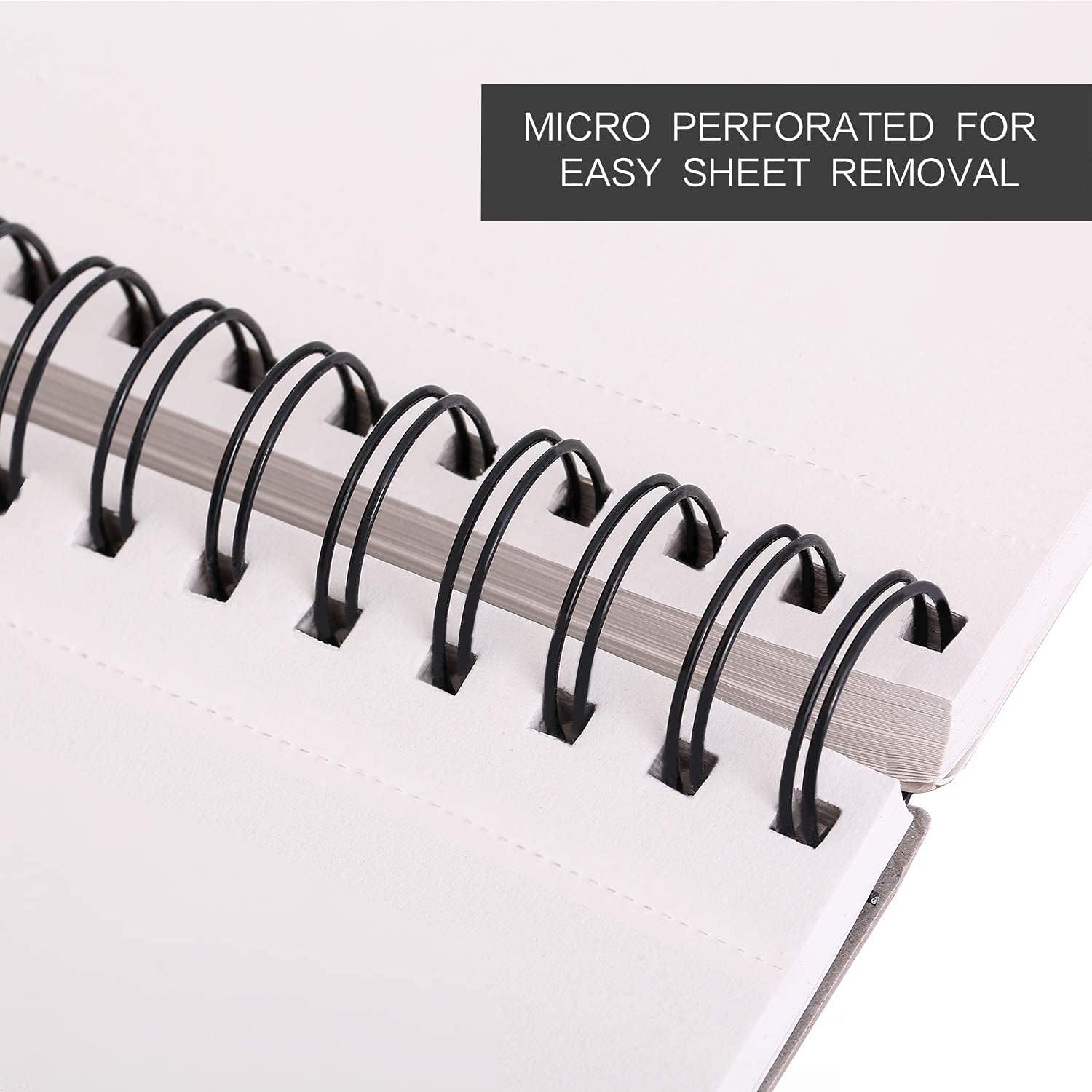 Bachmore 8.5"x11" Hardbound Sketchbook, Left Spiral Sketch Pad with Hardcover, Perforated and Durable Acid Free Drawing Paper, Ideal Art for Kids & Adults, Artist Pro & Amateurs - Crafty Corner