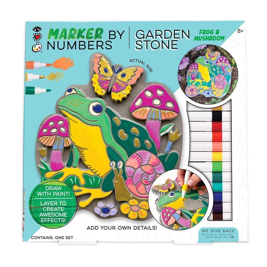 Marker by Numbers Garden Stone Craft Kit for Kids