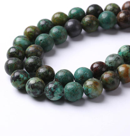 8mm 90pcs Natural African Turquoise Stone Beads for Jewelry Making Round Loose Gemstone Beads DIY Bracelet Necklace Earrings 32" 2 Strands