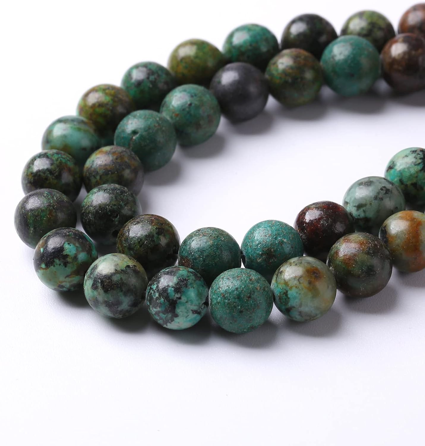 6mm 60pcs Natural African Turquoise Stone Beads for Jewelry Making Round Loose Gemstone Beads DIY Bracelet Necklace Earrings