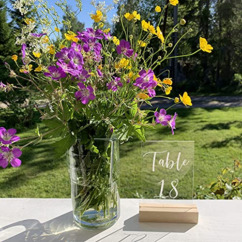 50 Pack Oak Wood Table Number Stands (50 Count)